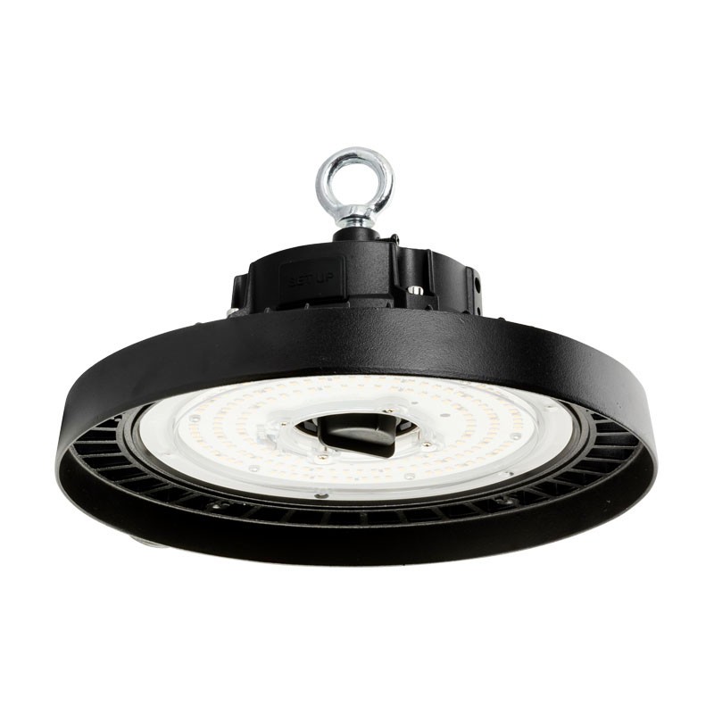 Armature industrielle GOLDO III 0-10V - Multi-puissance 60-80-100W - 9800-12800-16000lm - 4000K - IP65-IK10 - 120° - Ø258mm