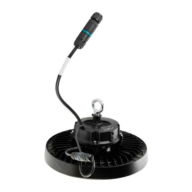 Armature industrielle GOLDO III 100W 4000K 0-10V avec son Câble 0.6m H05RNF 3G1 + Connecteur rapide IP68